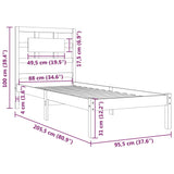 Sengeramme hvit heltre 90x200 cm