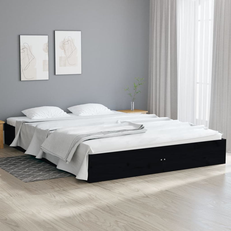 Sengeramme svart heltre 150x200 cm 5FT King Size