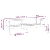 Dagseng svart heltre furu 90x190 cm