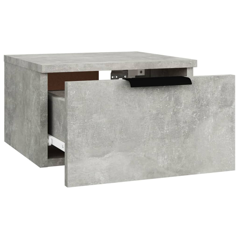 Veggmonterte nattbord 2 stk betonggrå 34x30x20 cm