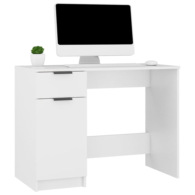 Skrivebord hvit 100x50x75 cm konstruert tre