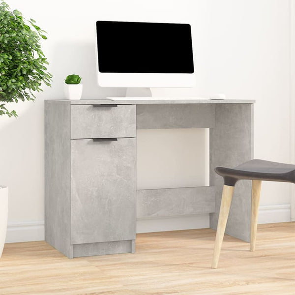 Skrivebordskap betonggrå 100x50x75 cm konstruert tre