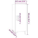 Skjenk høyglans hvit 34,5x34x90 cm konstruert tre