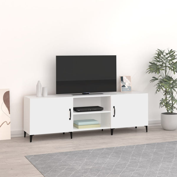 TV-benk hvit 150x30x50 cm konstruert tre
