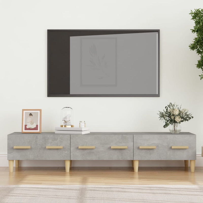 TV-benk betonggrå 150x34,5x30 cm konstruert tre