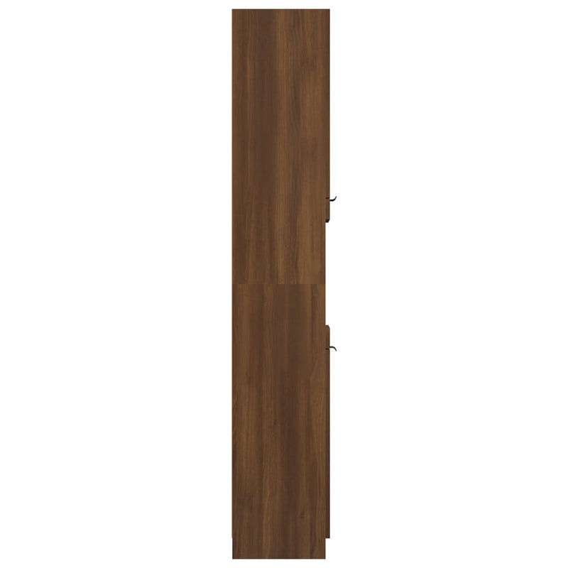 Baderomsskap brun eik 32x34x188,5 cm konstruert tre