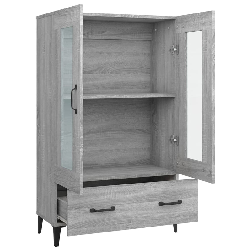 Highboard grå sonoma 70x31x115 cm konstruert tre