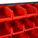 Verkstedhyllesett 35 stk rød og svart 77x39 cm polypropylen