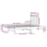 Uttrekkbar dagseng hvit 2x(90x200) cm heltre furu