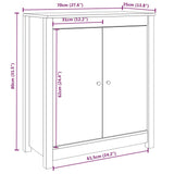 Skjenker 2 stk 70x35x80 cm heltre furu