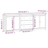 Skjenk 210x35x80 cm heltre furu