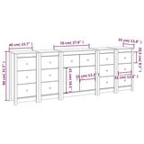 Skjenk honningbrun 230x35x80 cm heltre furu