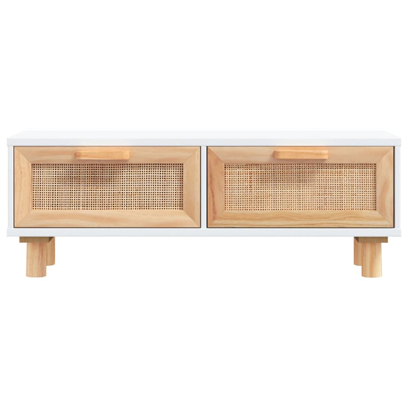 Sidebord hvit 80x40x30 cm konstruert tre og heltre furu