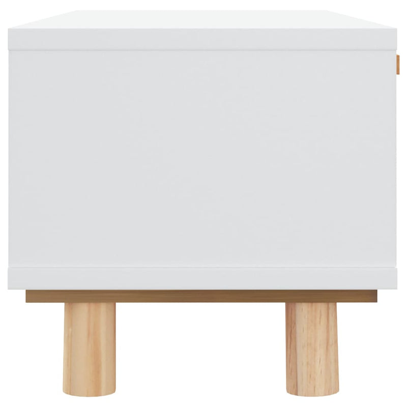 Sidebord hvit 80x40x30 cm konstruert tre og heltre furu