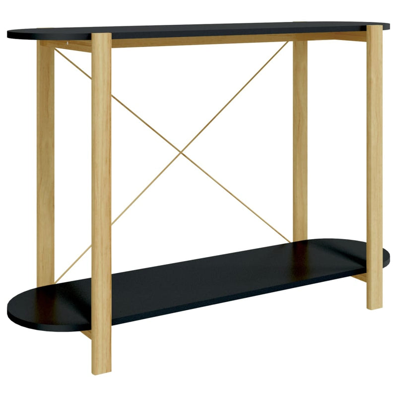 Konsollbord svart 110x38x75 cm konstruert tre