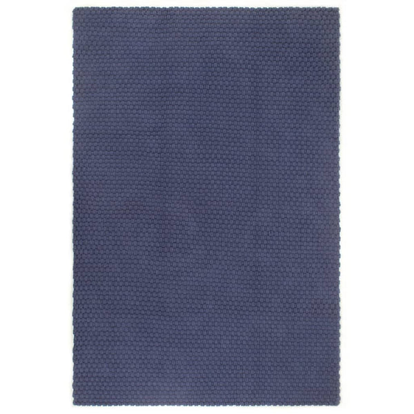 Teppe rektangulær marineblå 180x250 cm bomull
