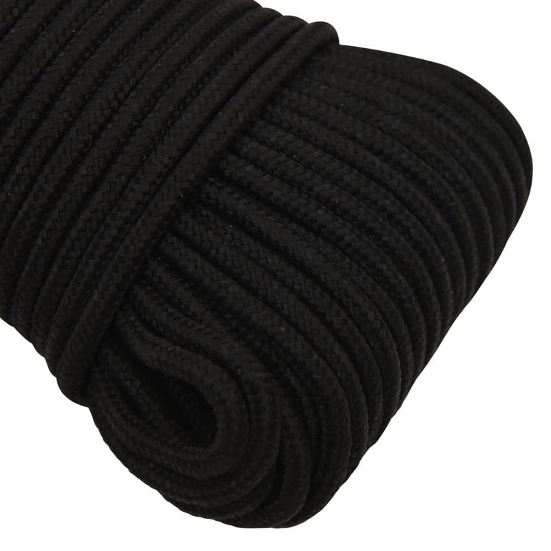 Arbeidstau svart 4 mm 25 m polyester