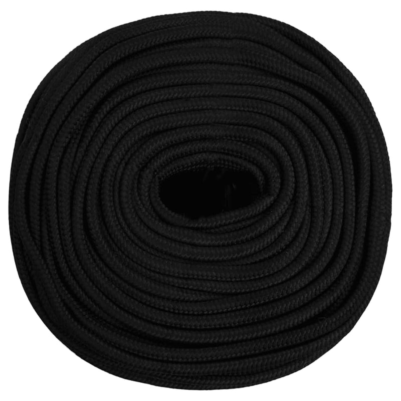 Arbeidstau svart 10 mm 50 m polyester