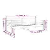 Dagseng svart 90x190 cm heltre furu