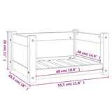 Hundeseng hvit 55,5x45,5x28 cm heltre furu