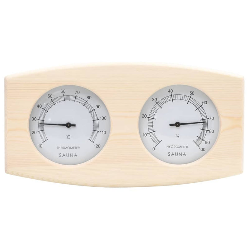 2-i-1 Hygrometer og timeglass til badstue heltre furu