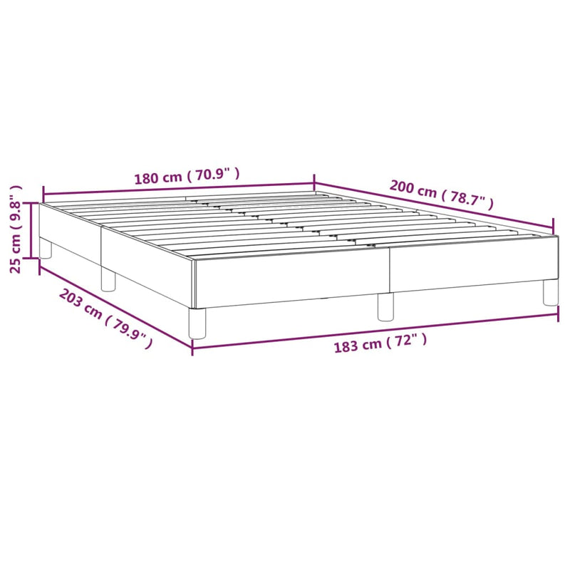 Sengeramme boksfjær svart 180x200 cm 6FT Super King stoff