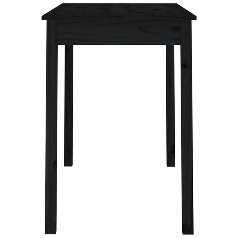 Spisebord svart 110x55x75 cm heltre furu