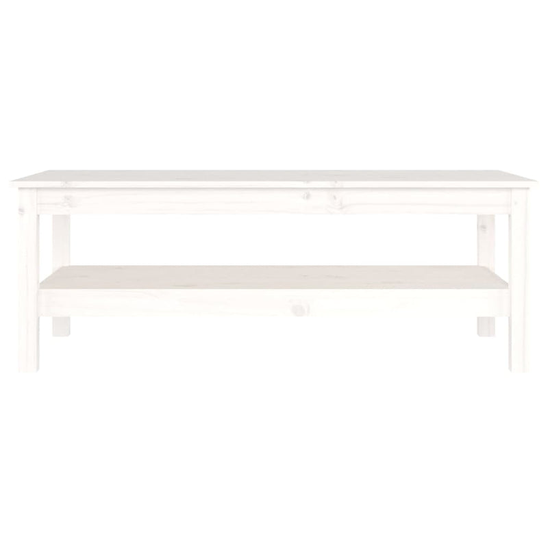 Salongbord hvit 110x50x40 cm heltre furu