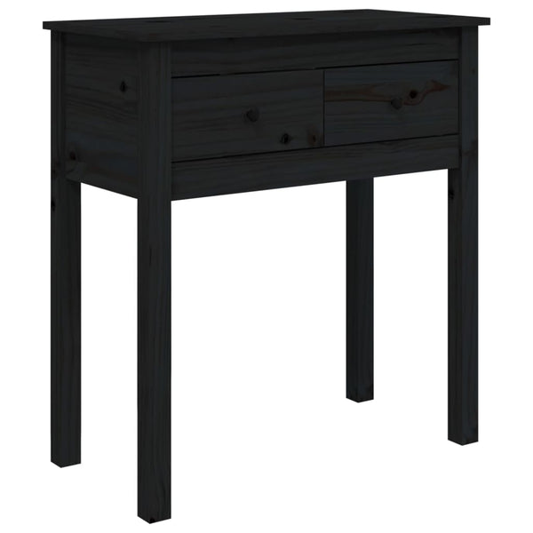 Konsollbord svart 70x35x75 cm heltre furu