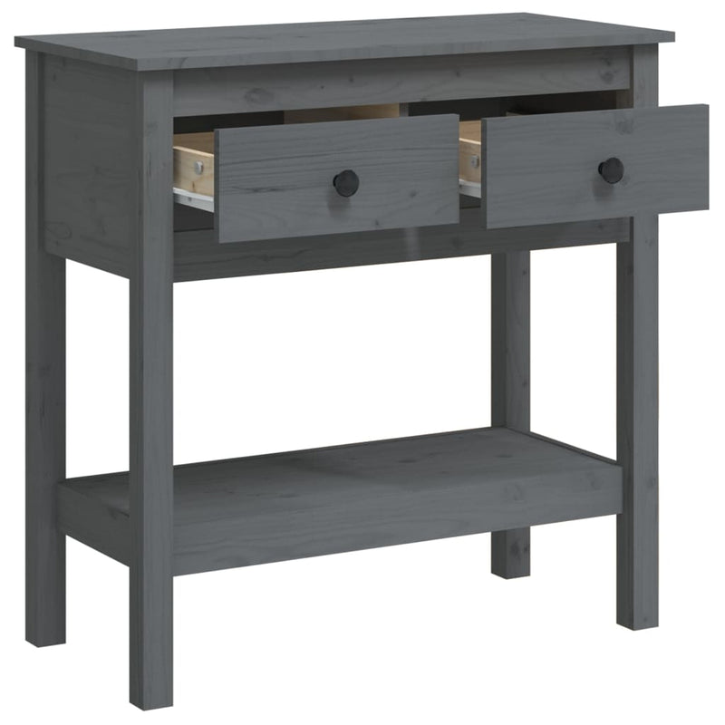 Konsollbord grå 75x35x75 cm heltre furu