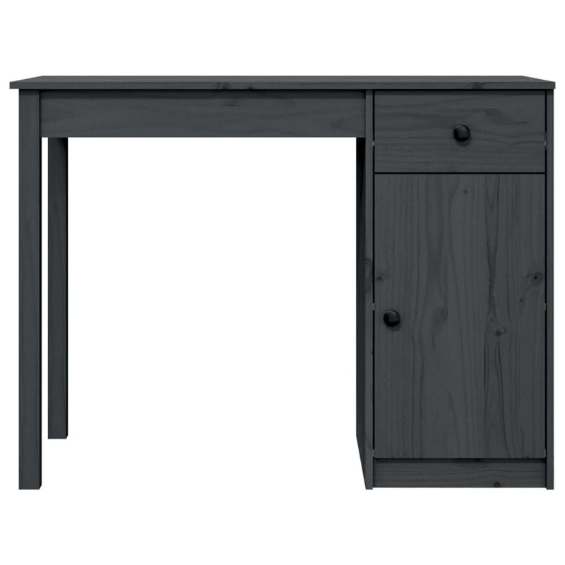Skrivebord grå 100x50x75 cm heltre furu