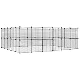 Dyrebur 44 paneler med dør svart 35x35 cm stål