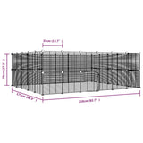 Dyrebur 44 paneler med dør svart 35x35 cm stål