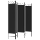 Romdeler 6 paneler svart 240x200 cm stoff