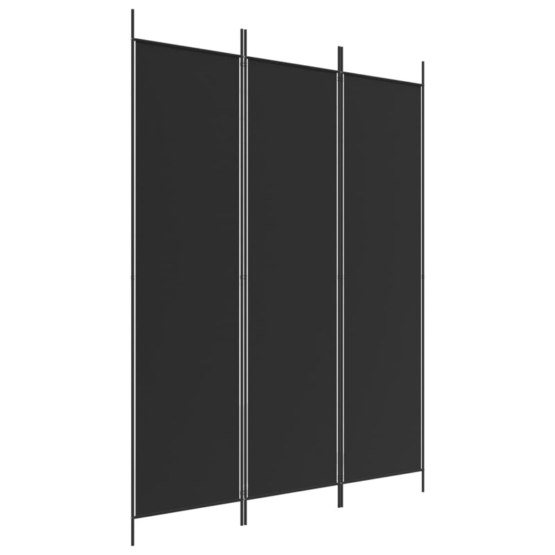Romdeler 3 paneler svart 150x200 cm stoff