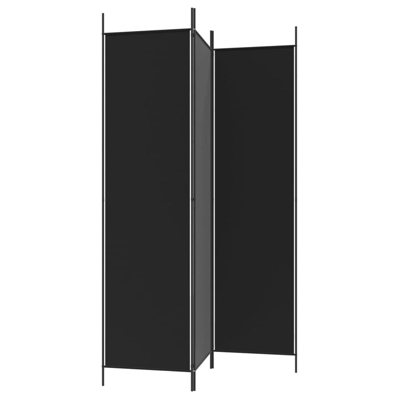 Romdeler 3 paneler svart 150x200 cm stoff