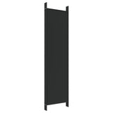 Romdeler 6 paneler svart 300x200 cm stoff