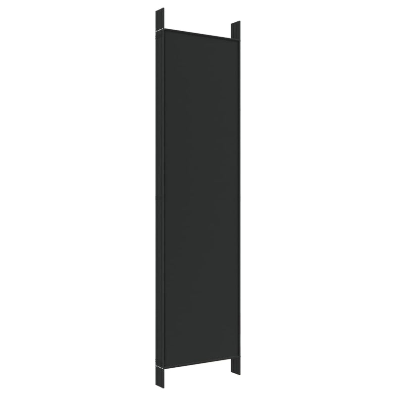 Romdeler 6 paneler svart 300x200 cm stoff