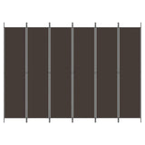 Romdeler 6 paneler brun 300x220 cm stoff