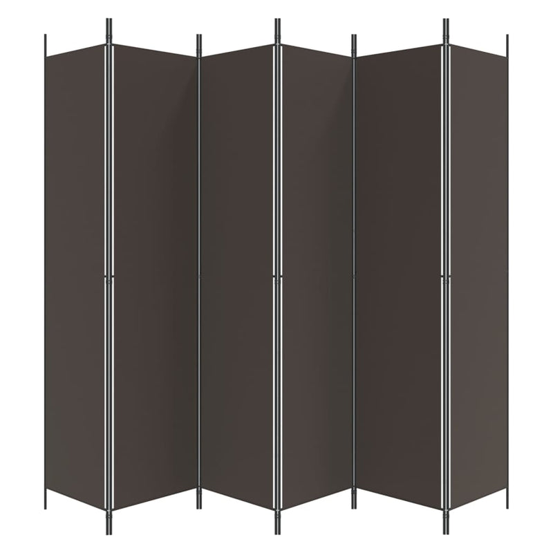 Romdeler 6 paneler brun 300x220 cm stoff