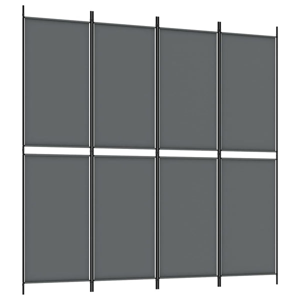 Romdeler 4 paneler antrasitt 200x200 cm stoff