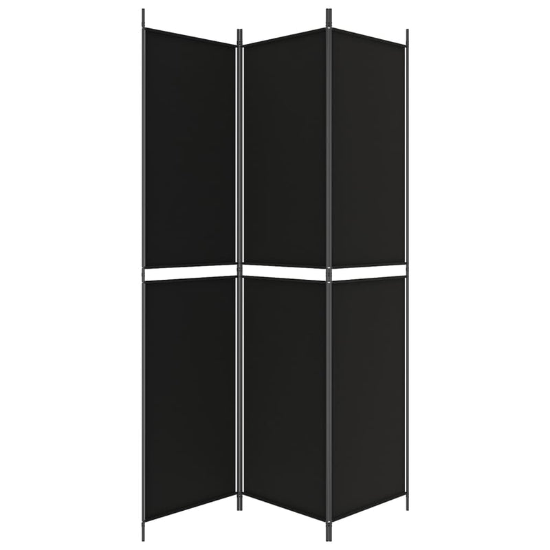 Romdeler 3 paneler svart 150x220 cm stoff