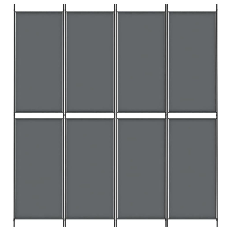 Romdeler 4 paneler antrasitt 200x220 cm stoff