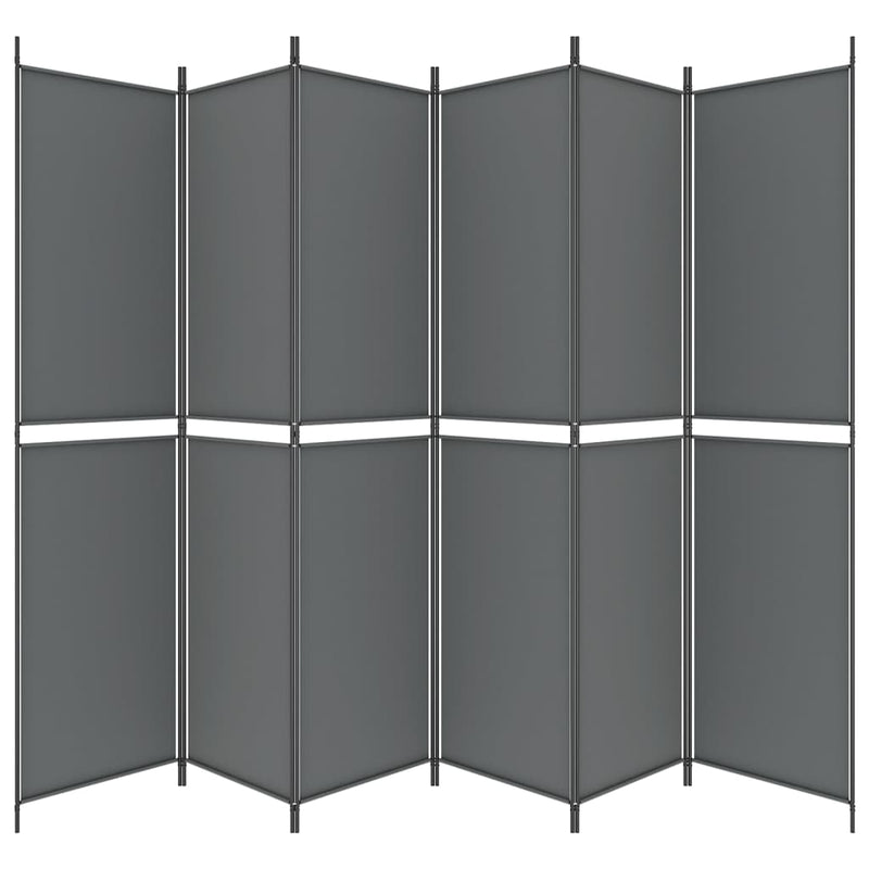 Romdeler med 6 paneler antrasitt 300x220 cm stoff