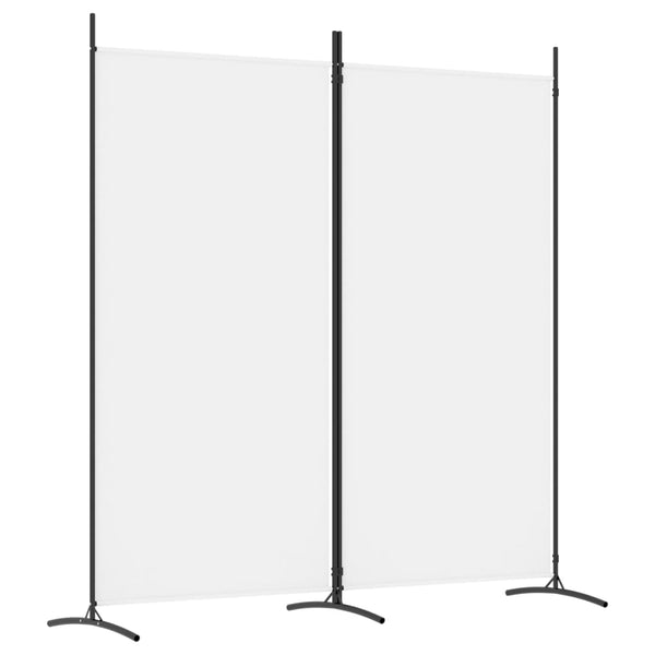 Romdeler med 2 paneler hvit 175x180 cm stoff