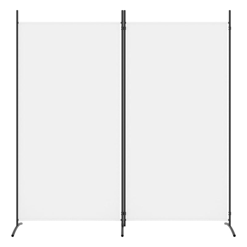 Romdeler med 2 paneler hvit 175x180 cm stoff