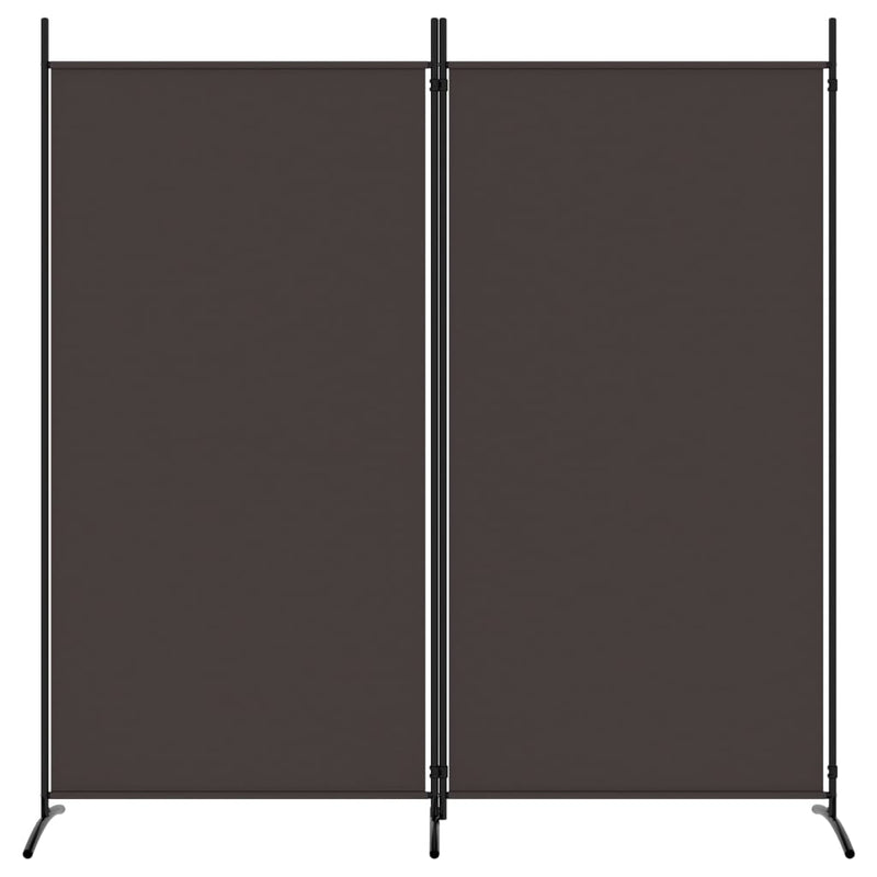 Romdeler med 2 paneler brun 175x180 cm stoff