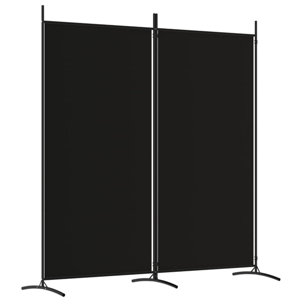 Romdeler med 2 paneler svart 175x180 cm stoff