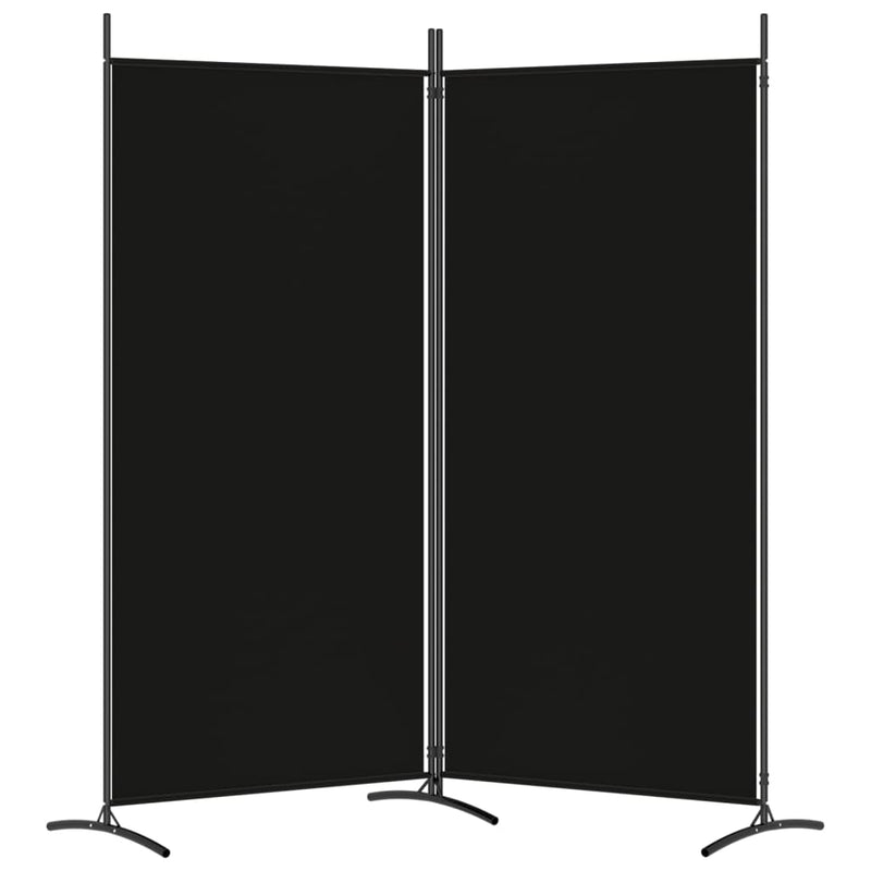 Romdeler med 2 paneler svart 175x180 cm stoff