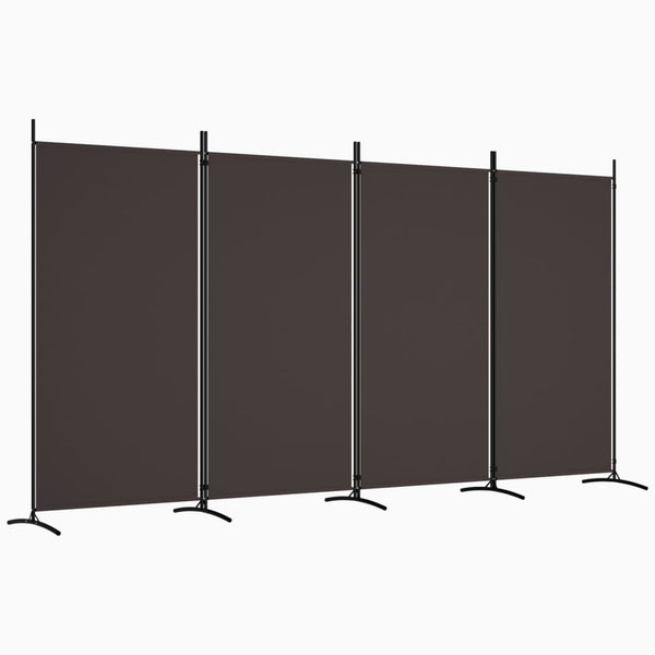 Romdeler 4 paneler brun 346x180 cm stoff